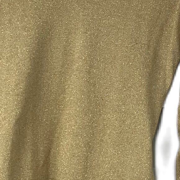 Inc. Metallic Gold Metallic V- Neck Sweater Size Medium - Picture 3 of 9